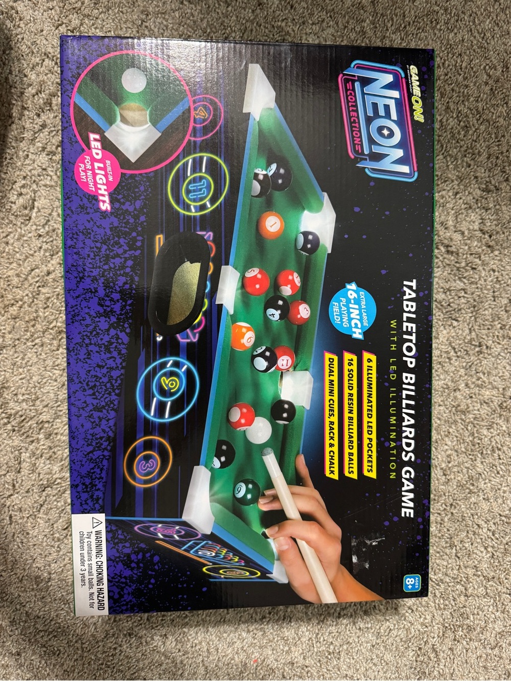 Neon Collection Tabletop Billiards Game - Green Pool Table